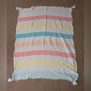 Victoria's Secret Multicolor Striped Throw Blanket